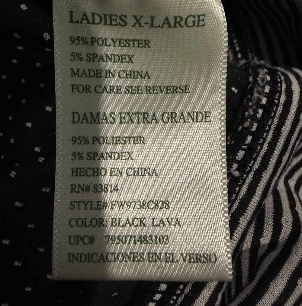 Tangerine XL Black White Striped Hooded Pullover 1/4 Zip Stretch Kangaroo Pocket - Picture 4 of 7